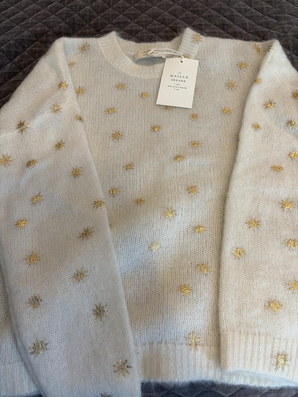 Sezane Ferdinand Sweater Golden Sun Ecru - Size M